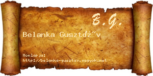 Belanka Gusztáv névjegykártya